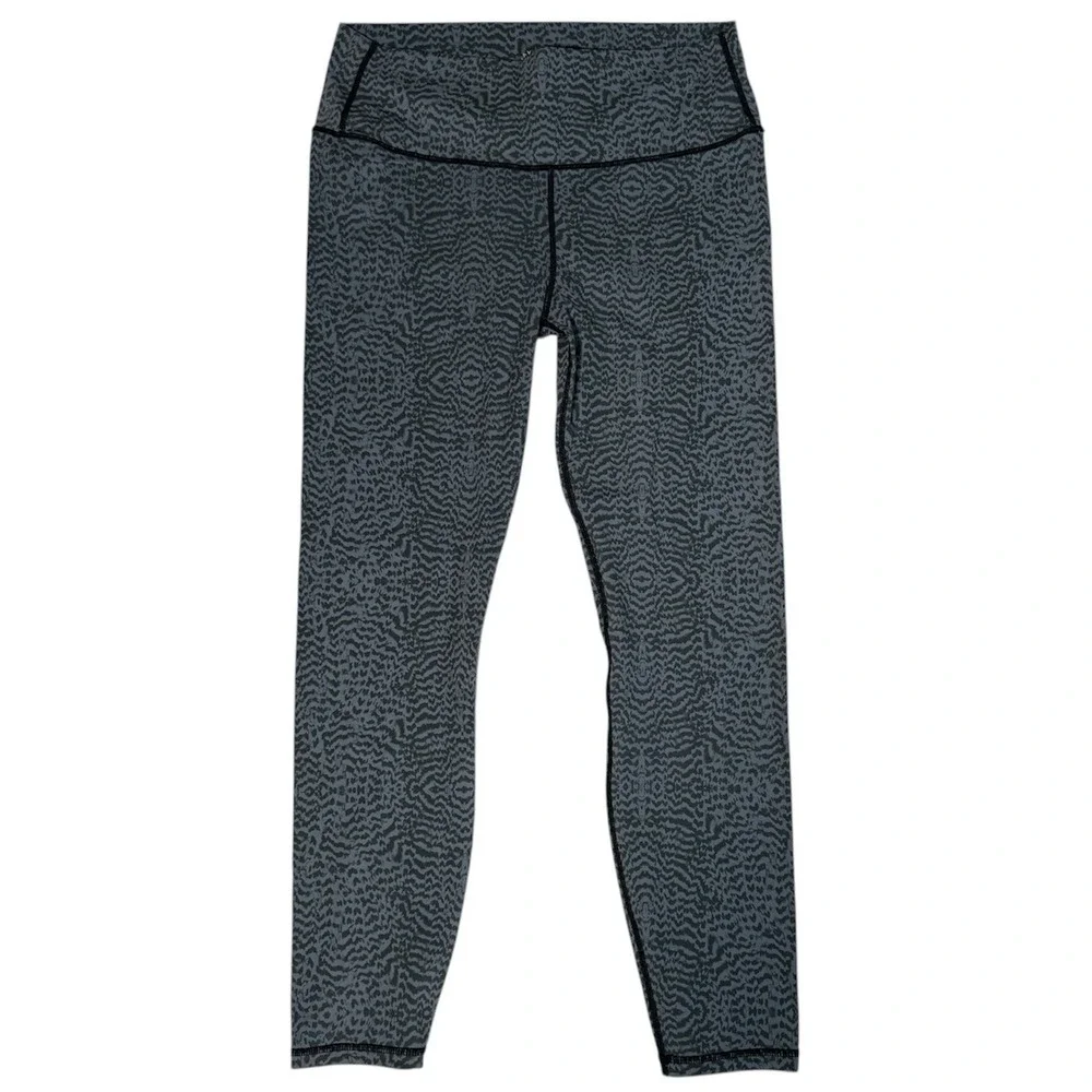 Varley Luna High Rise 7/8 Leggings Gray Nocturnal Feathers Print *No Size Tag S?